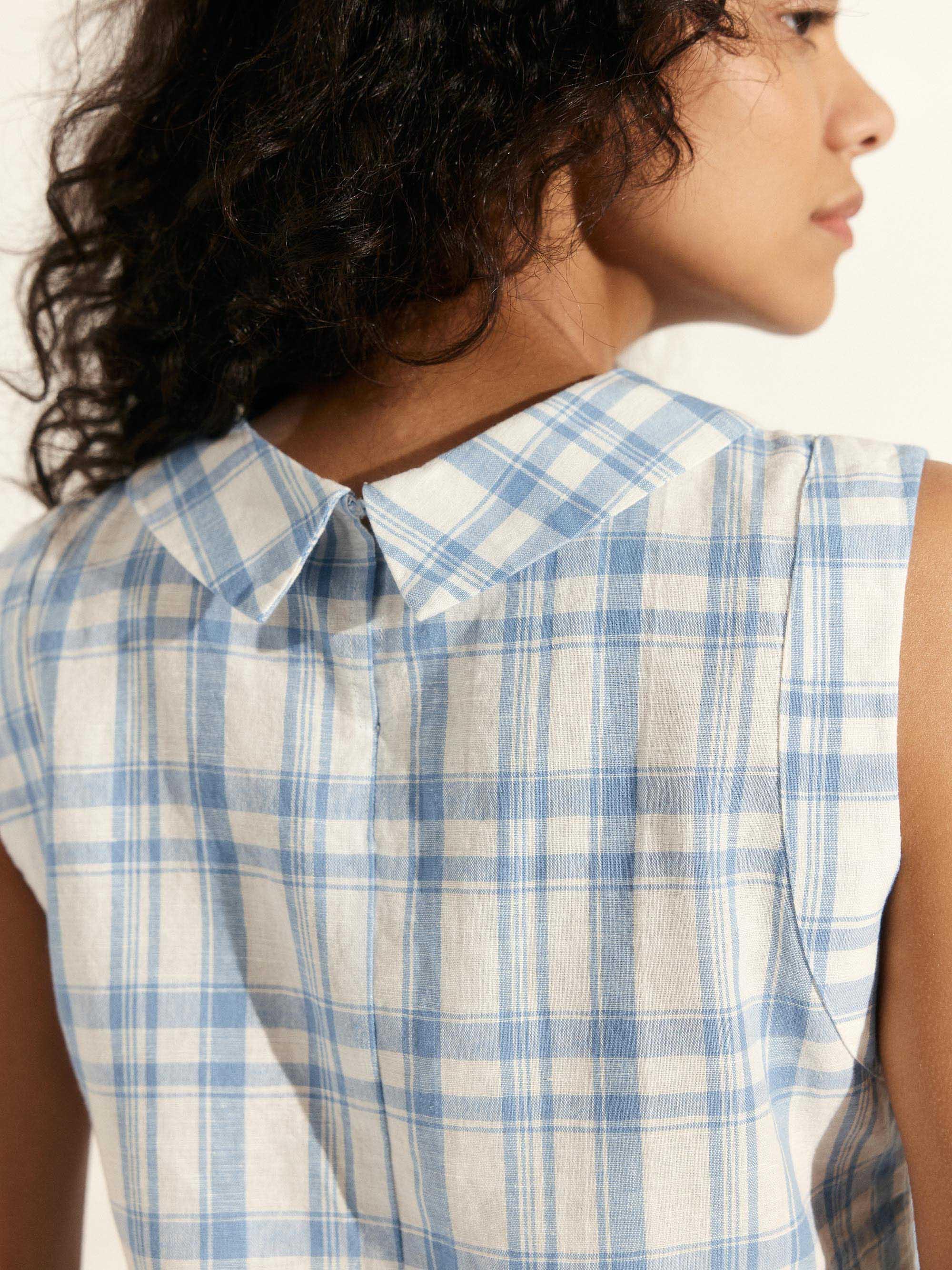 Alveno | Top in Lino 100% con Colletto Drappeggiato