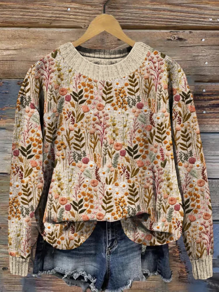 Ambra Confortevole maglione floreale