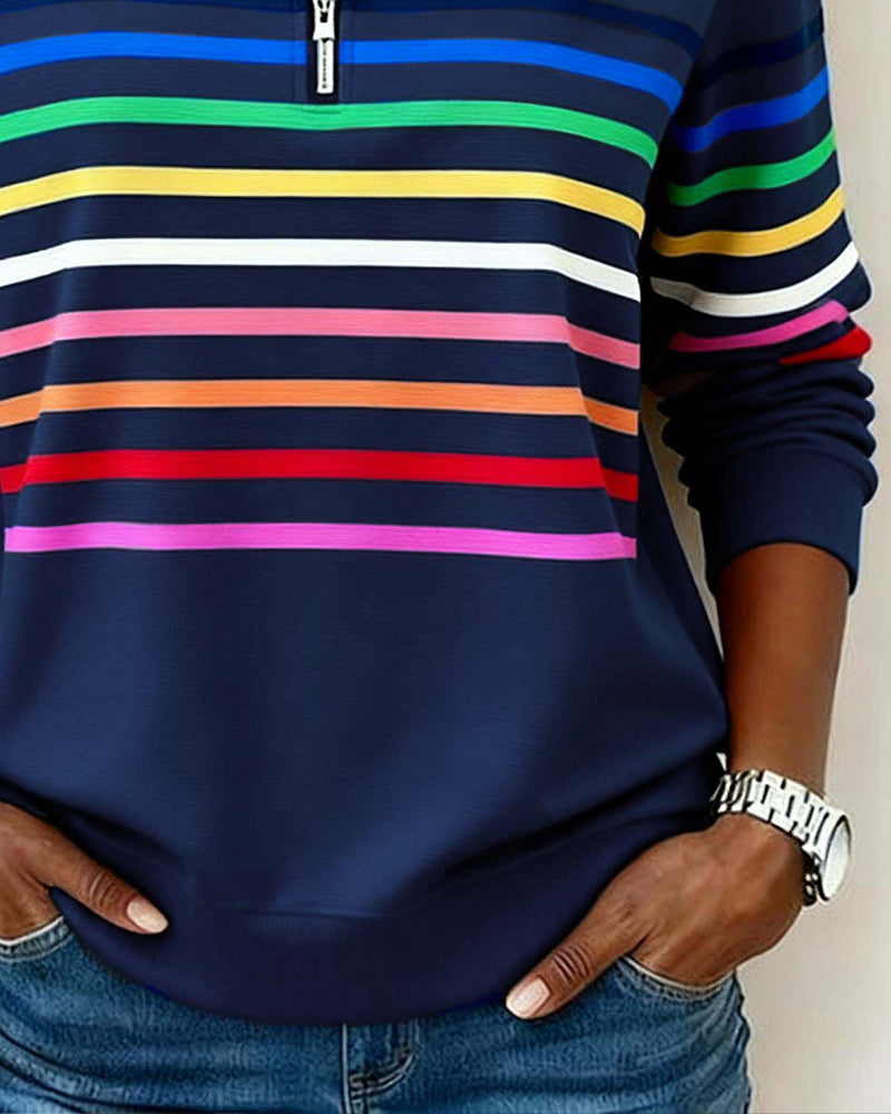 Marie | Maglione Casual a Righe Colorate