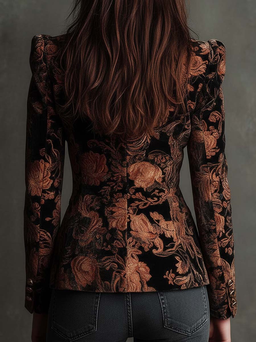 Vittoriana | Blazer in velluto con stampa floreale