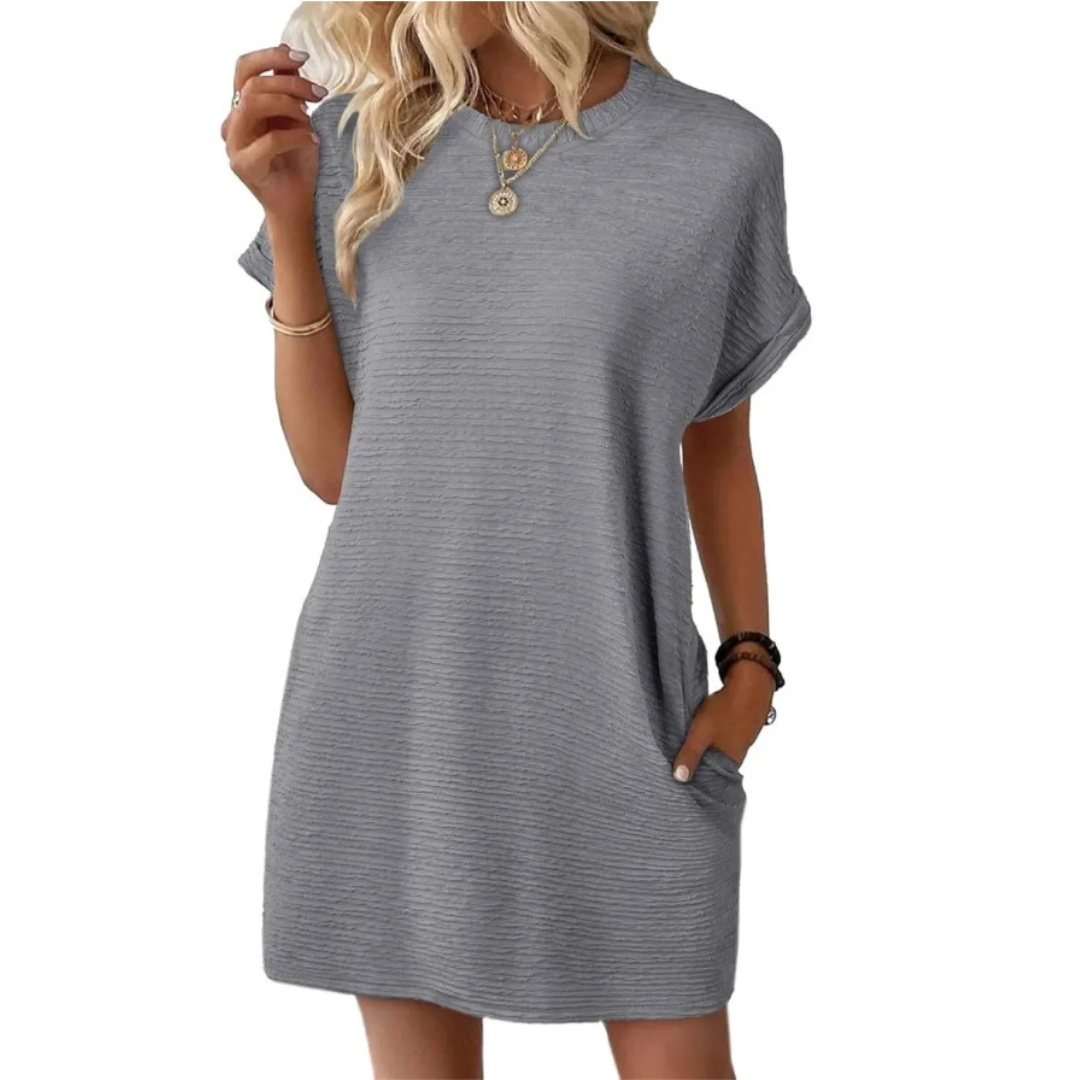 EVASHA™ – Abito estivo casual minimalista con scollo rotondo