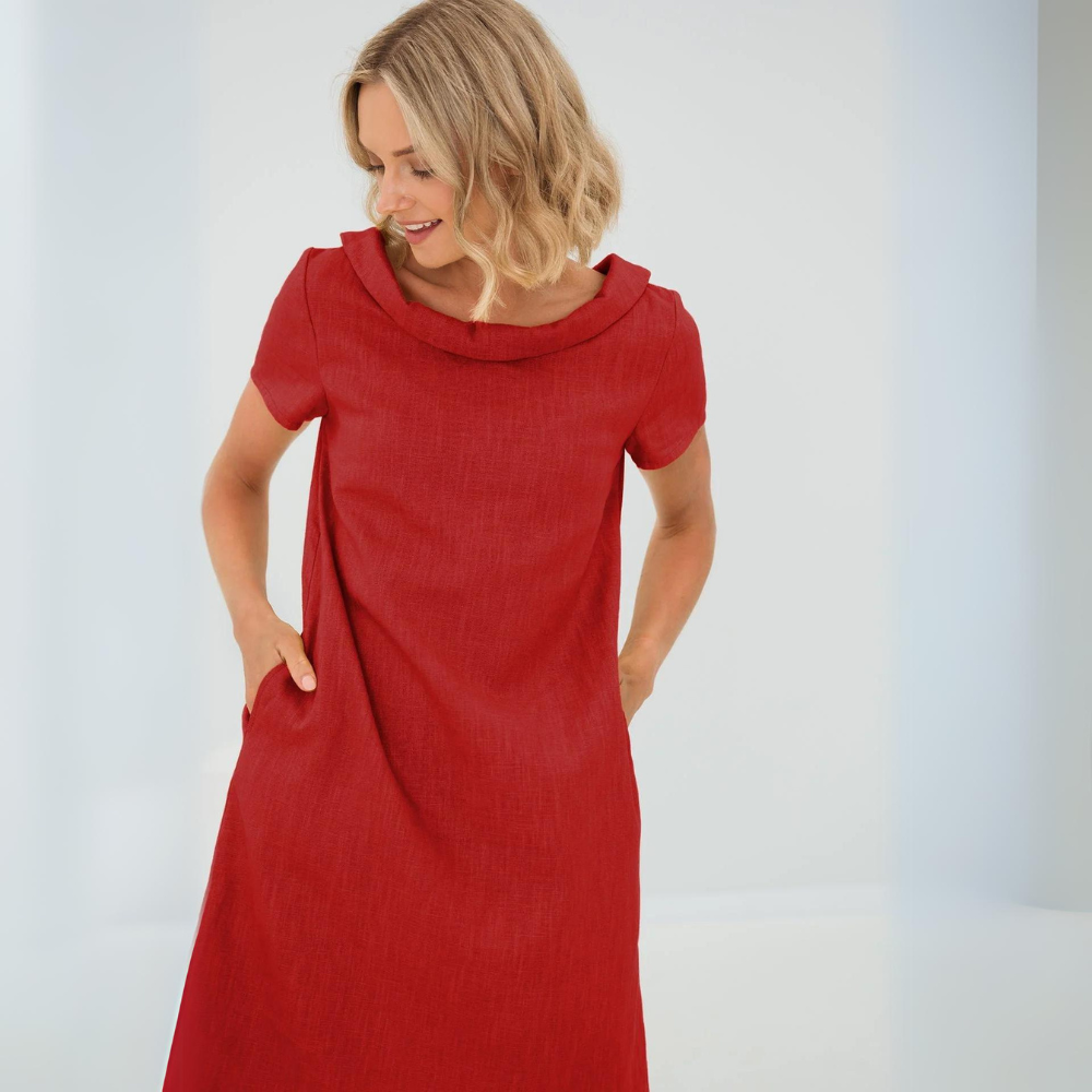 ALINA | Abito morbido in lino con tasche