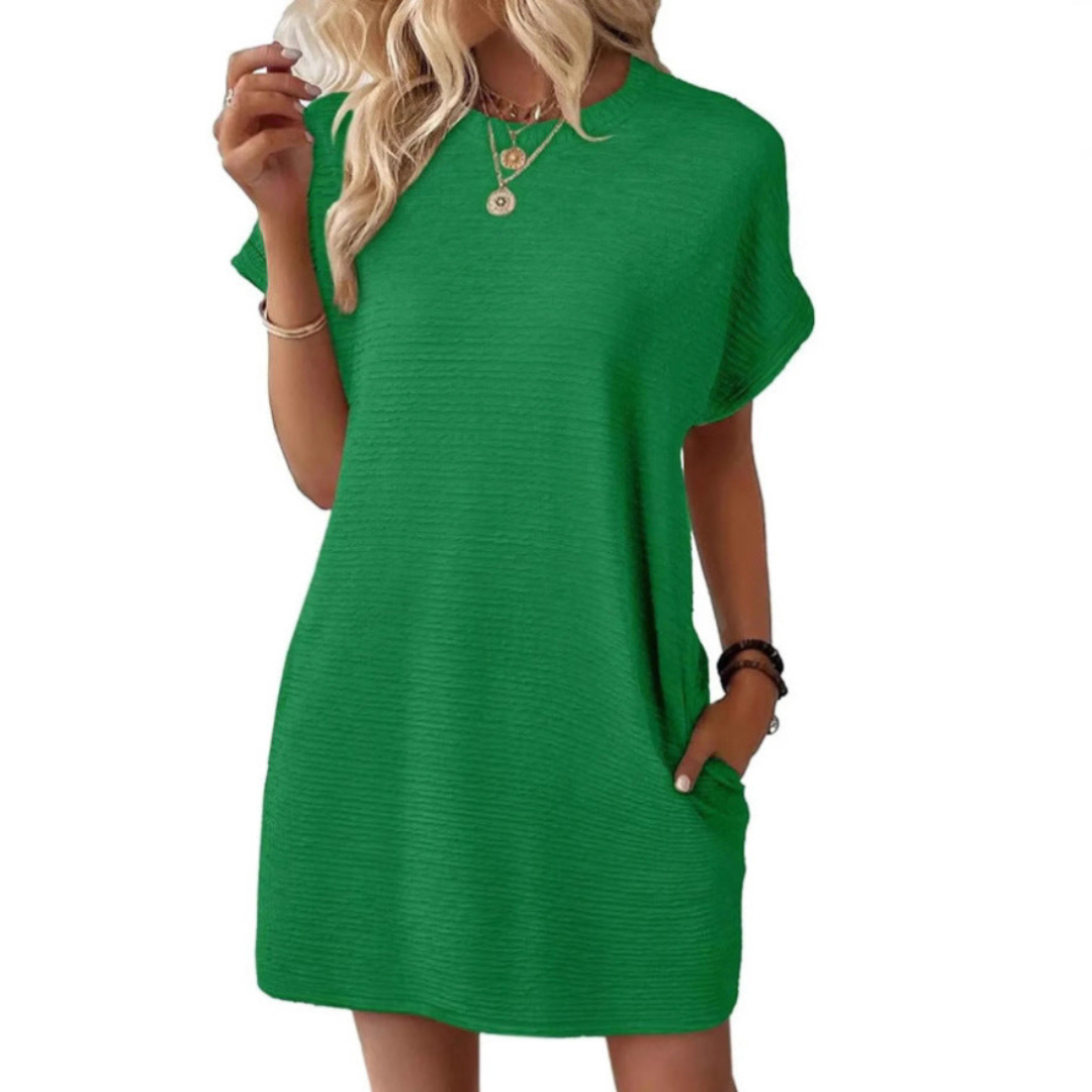EVASHA™ – Abito estivo casual minimalista con scollo rotondo