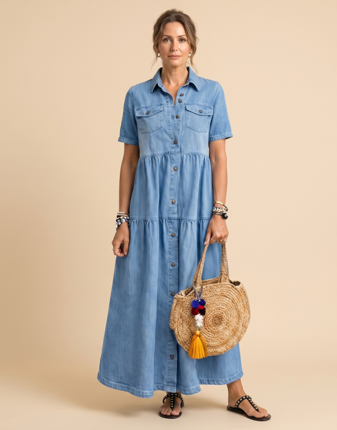Elizabeth | Abito Midi con Bottoni