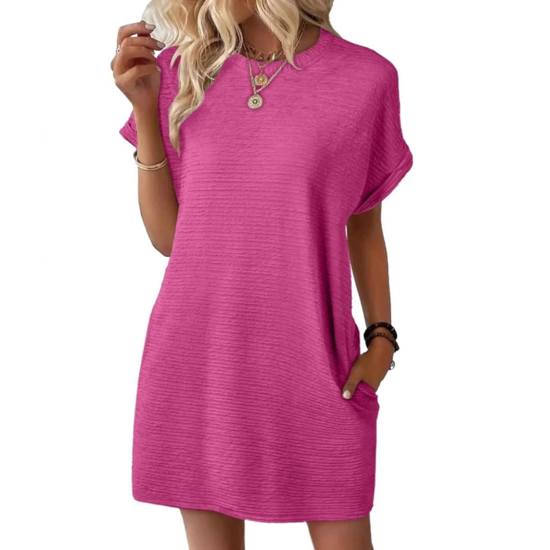 EVASHA™ – Abito estivo casual minimalista con scollo rotondo