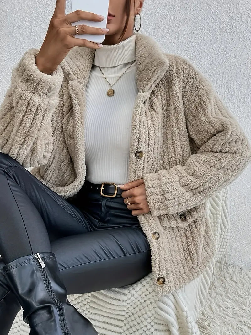 Esra | Cardigan doppiopetto in velluto con bottoni