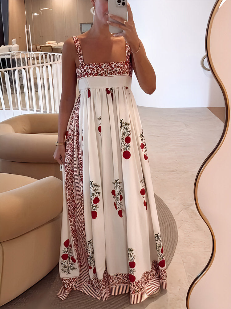 Abito maxi con fiori