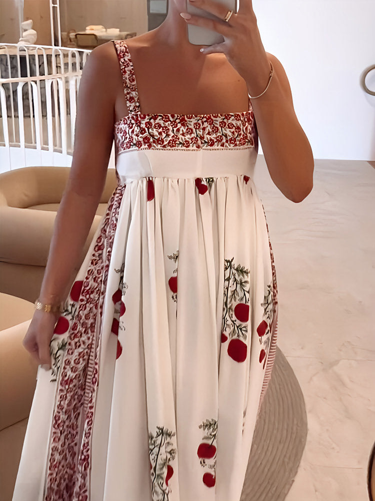 Abito maxi con fiori