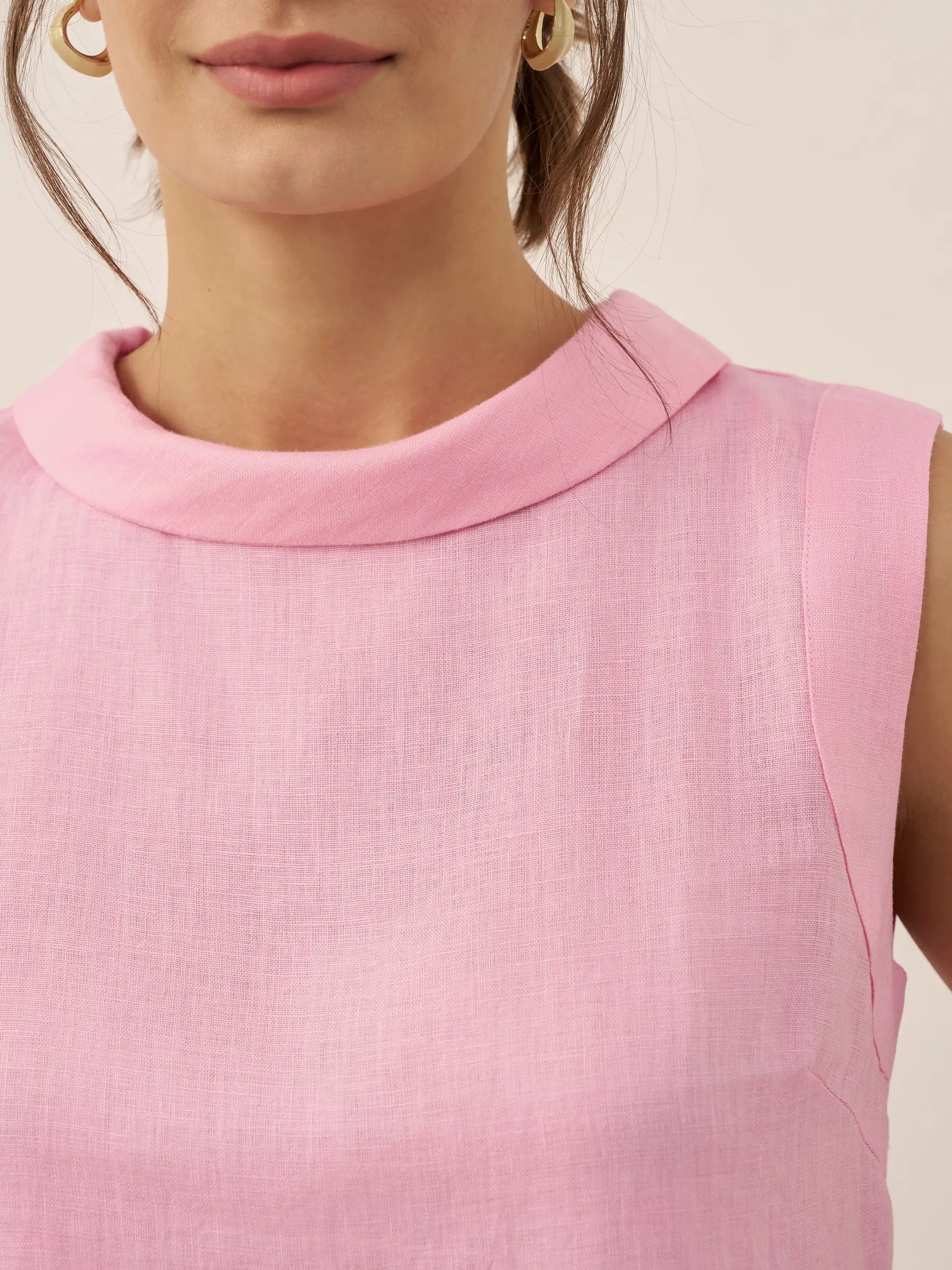 Alveno | Top in Lino 100% con Colletto Drappeggiato