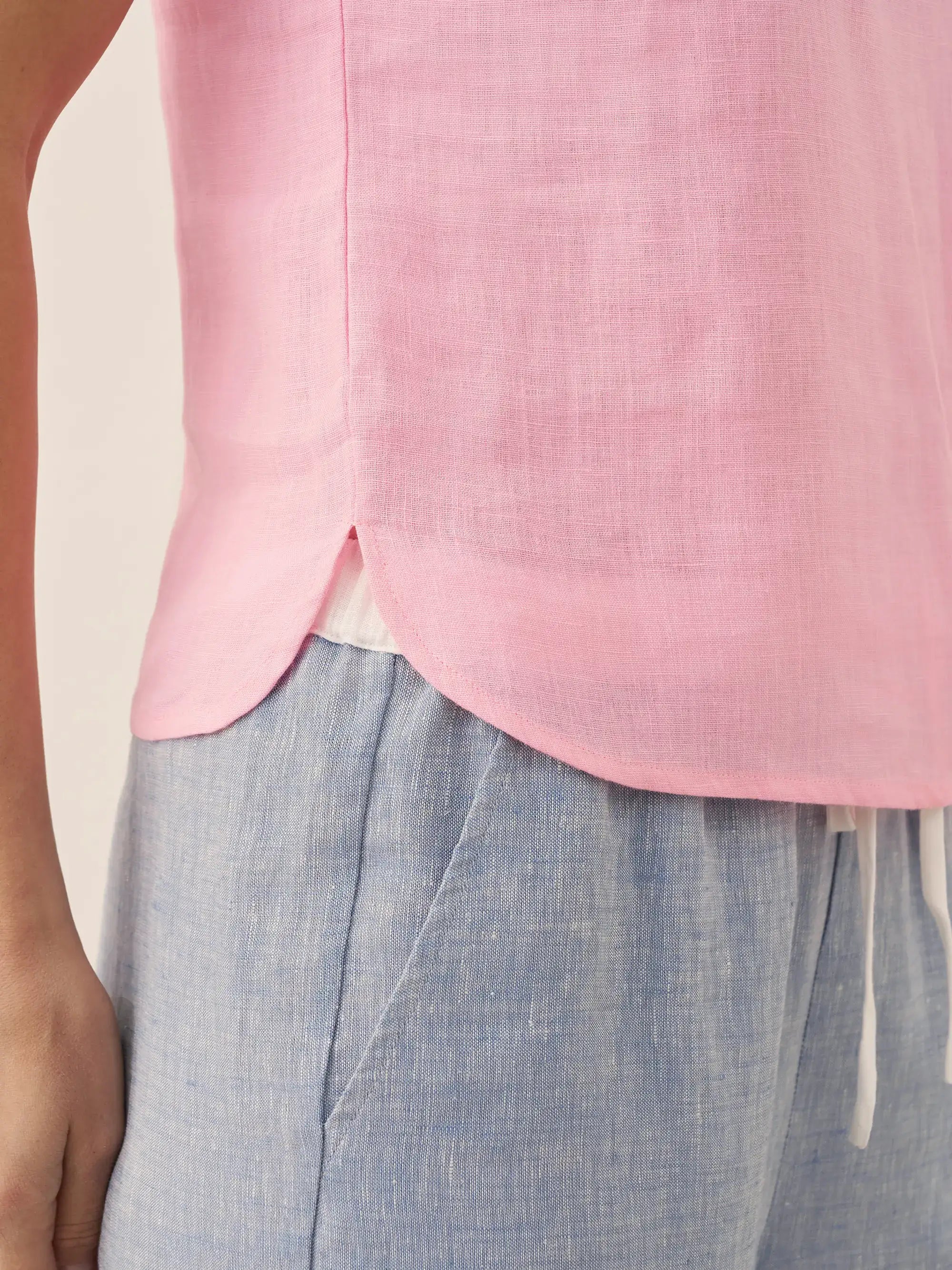Alveno | Top in Lino 100% con Colletto Drappeggiato