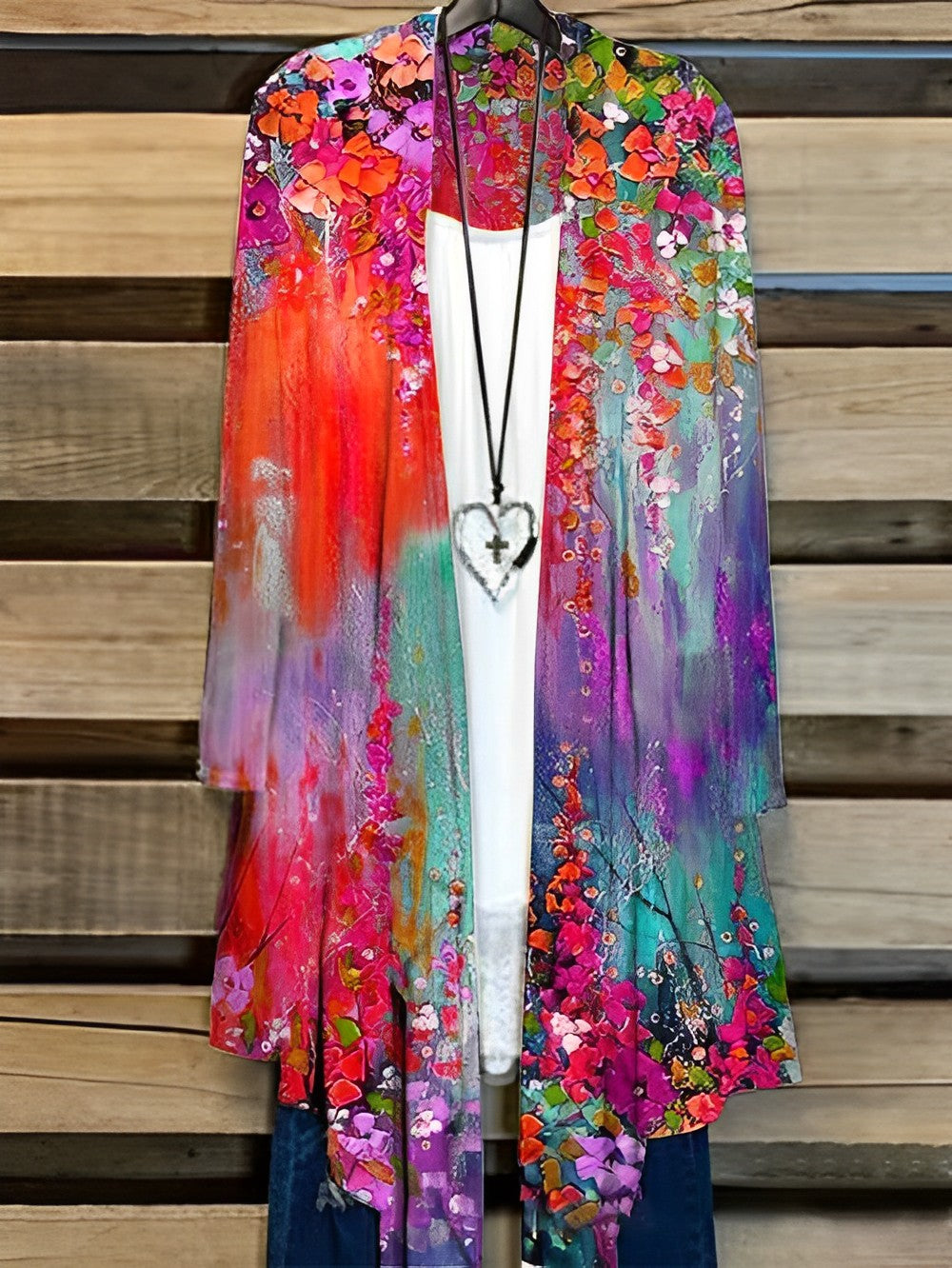 Linda Cardigan con pittura