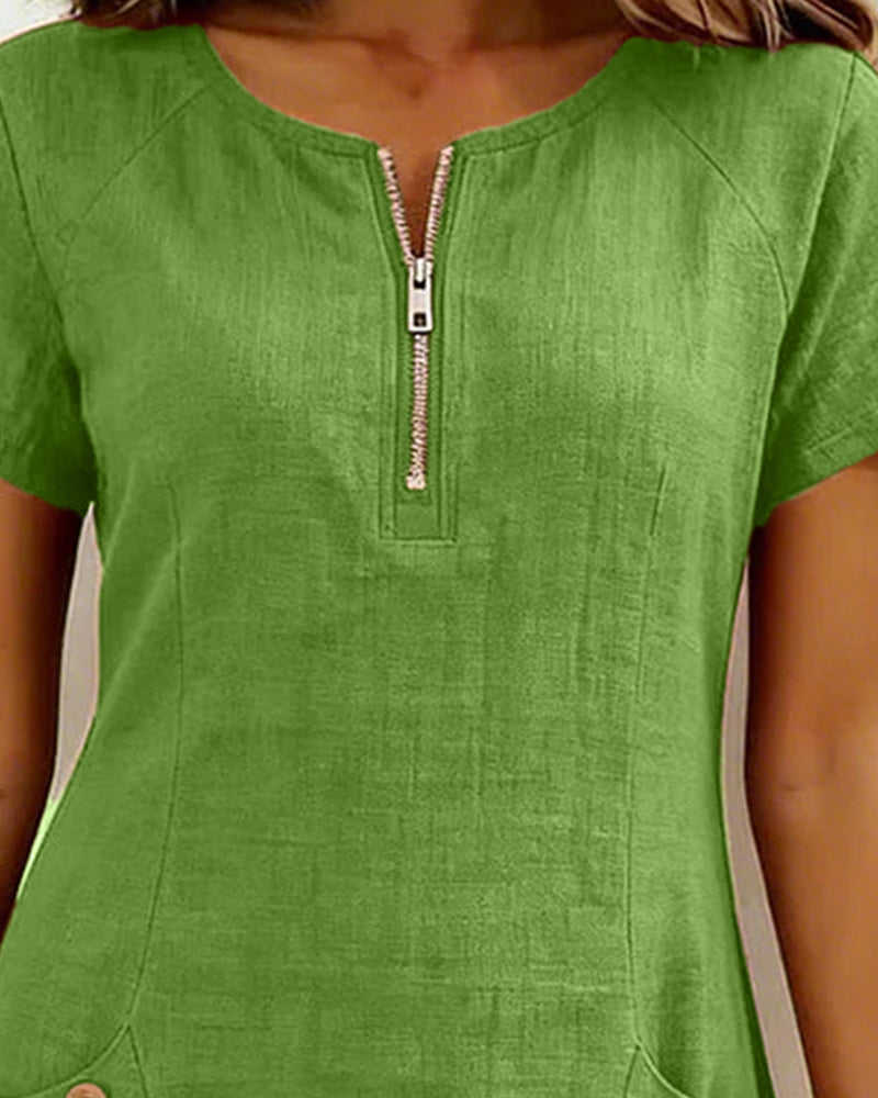 Lina™ | Vestito in Cotone e Lino dalla Linea Femminile