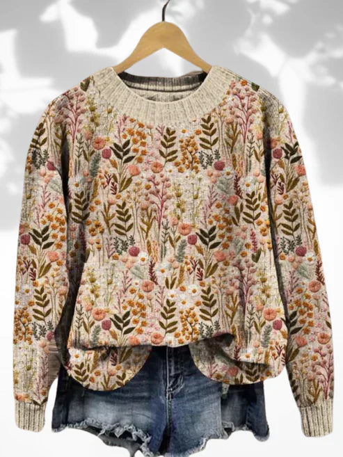 Ambra Confortevole maglione floreale
