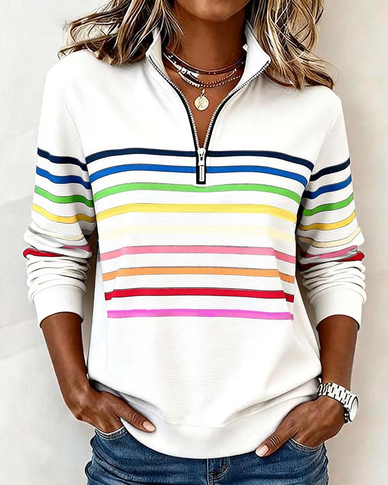 Marie | Maglione Casual a Righe Colorate
