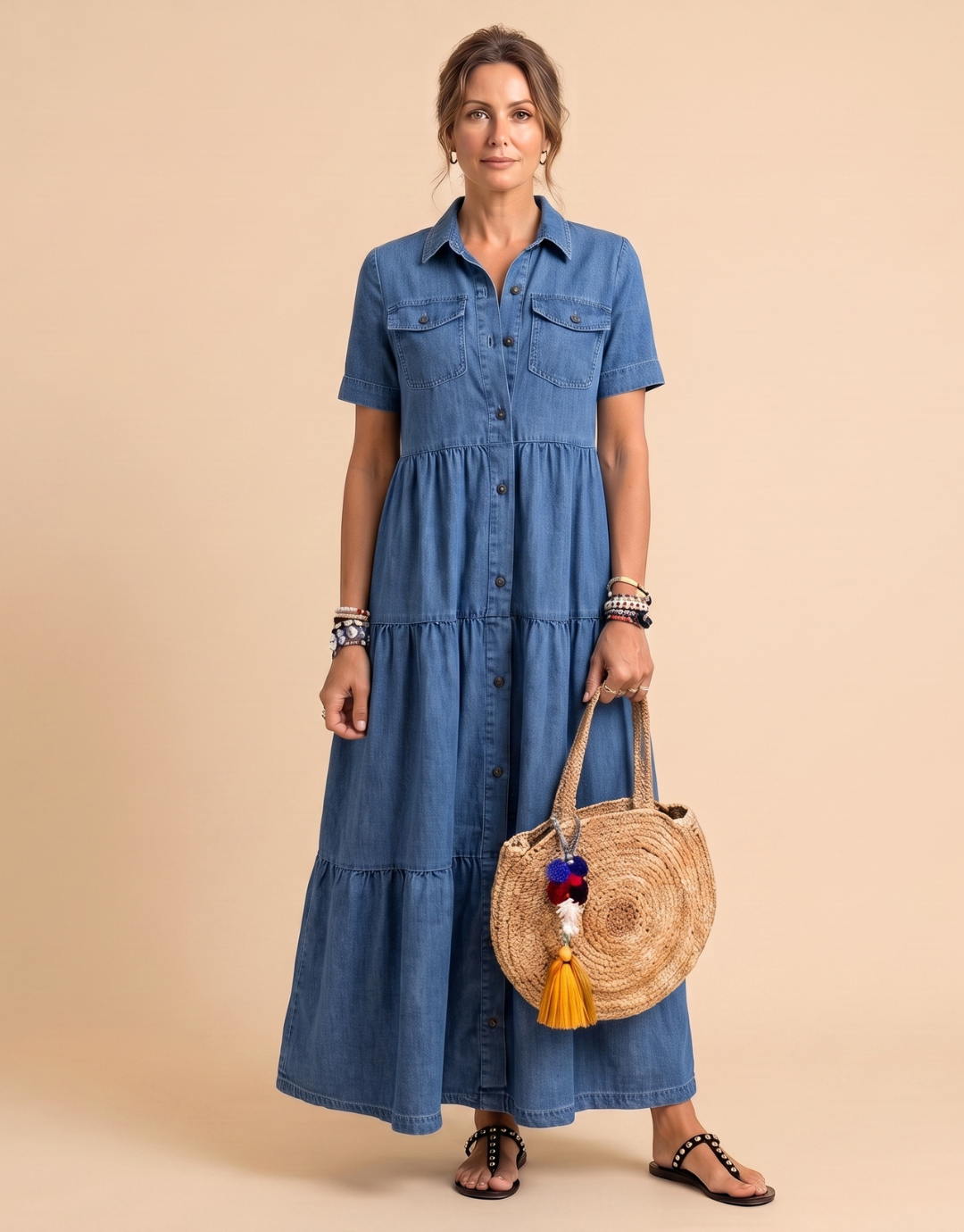 Elizabeth | Abito Midi con Bottoni