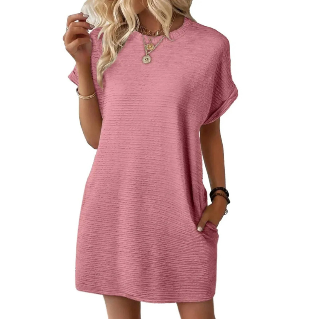 EVASHA™ – Abito estivo casual minimalista con scollo rotondo