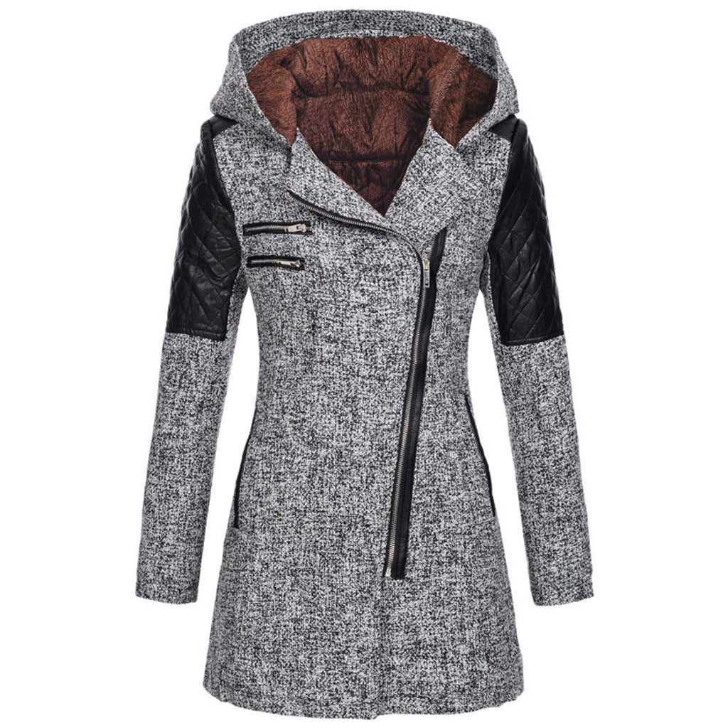 Megan - Giacca a mezza lunghezza con zip obliqua