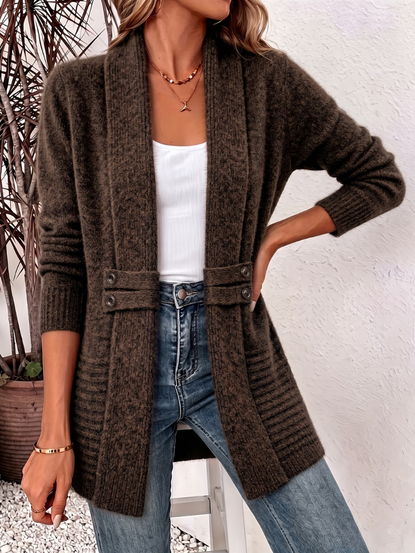 Serena | Cardigan Avvolgente in Maglia Traforata