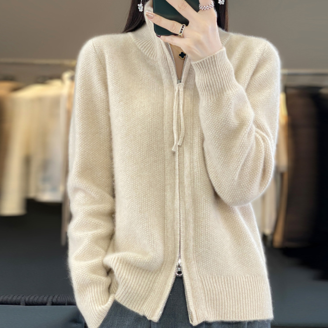 Giovana | Cardigan con zip in cashmere