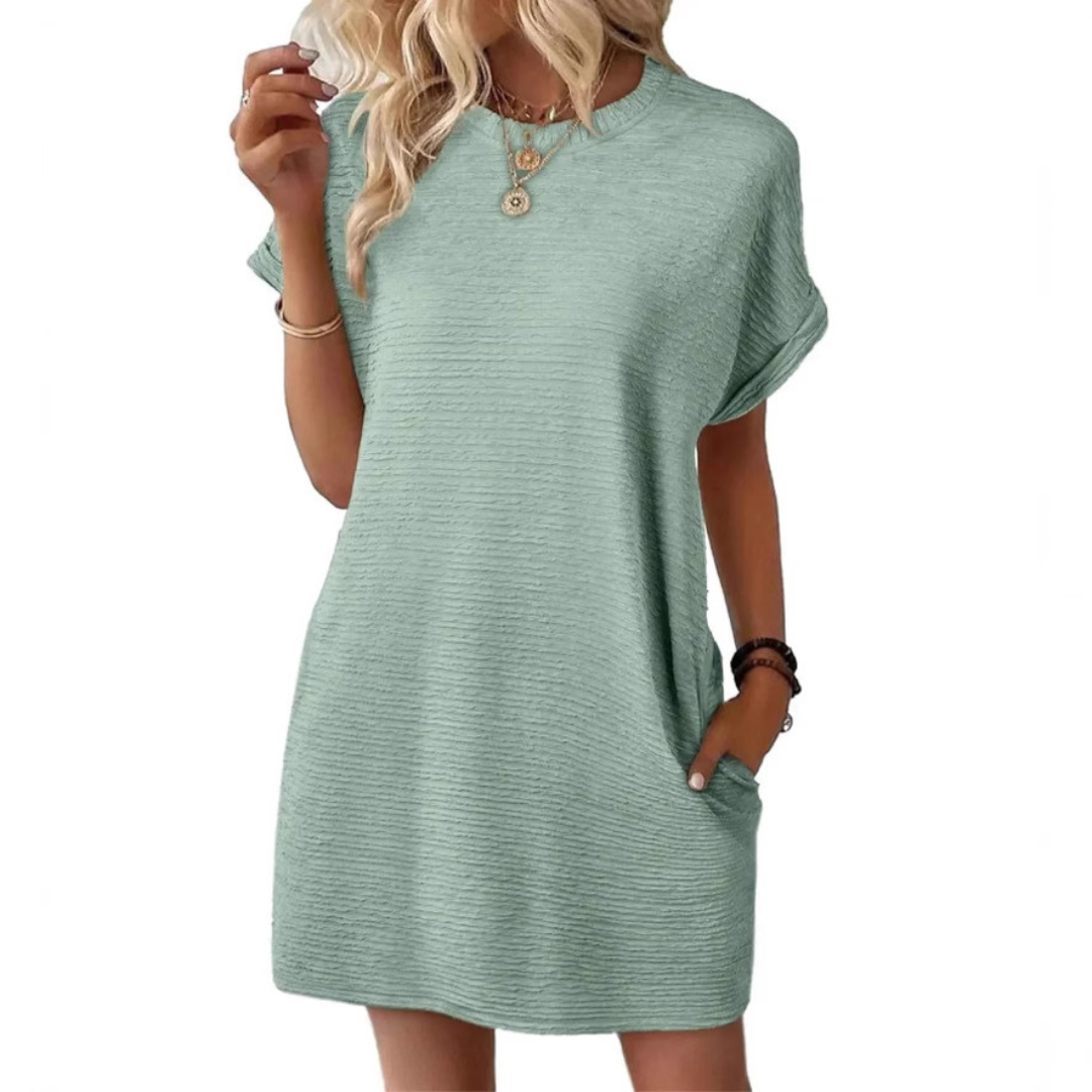 EVASHA™ – Abito estivo casual minimalista con scollo rotondo