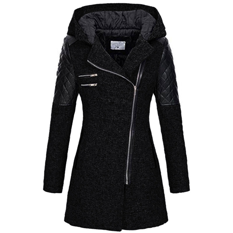 Megan - Giacca a mezza lunghezza con zip obliqua