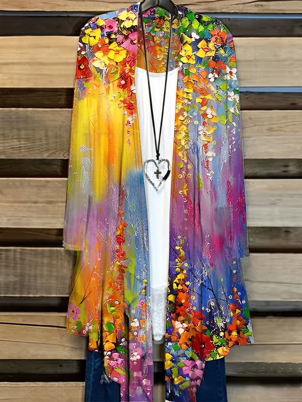 Linda Cardigan con pittura