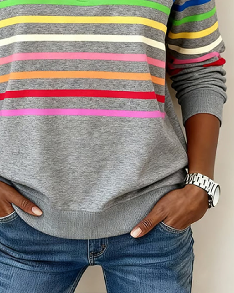 Marie | Maglione Casual a Righe Colorate