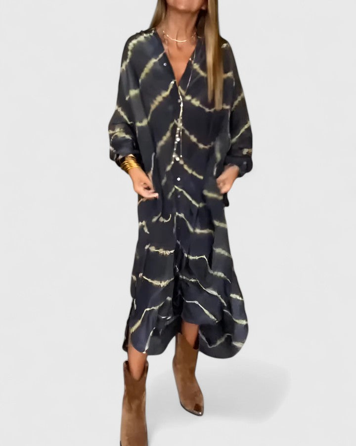 Amelie™ | Abito maxi a righe boho elegante