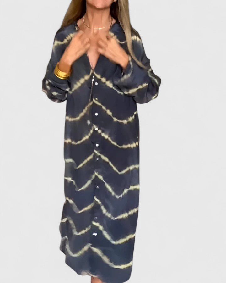Amelie™ | Abito maxi a righe boho elegante
