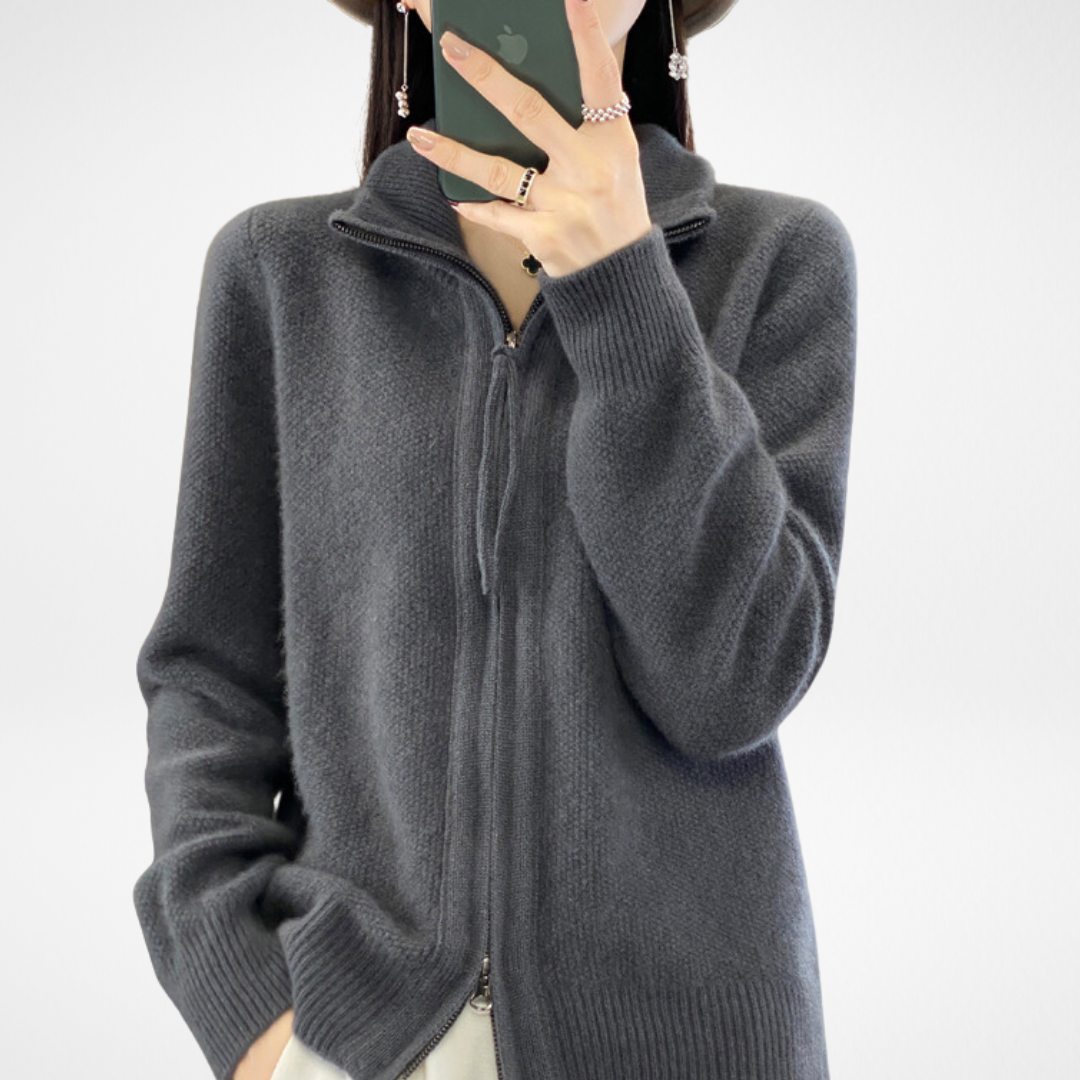 Giovana | Cardigan con zip in cashmere