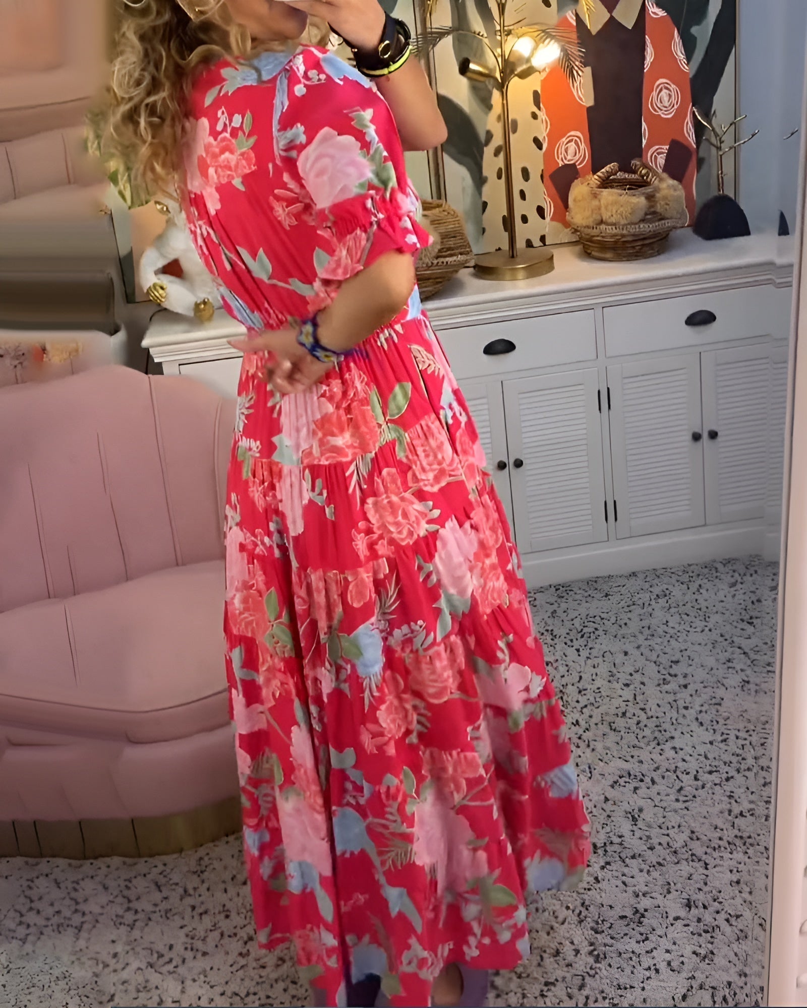 Carine | Abito con tasche a fantasia floreale
