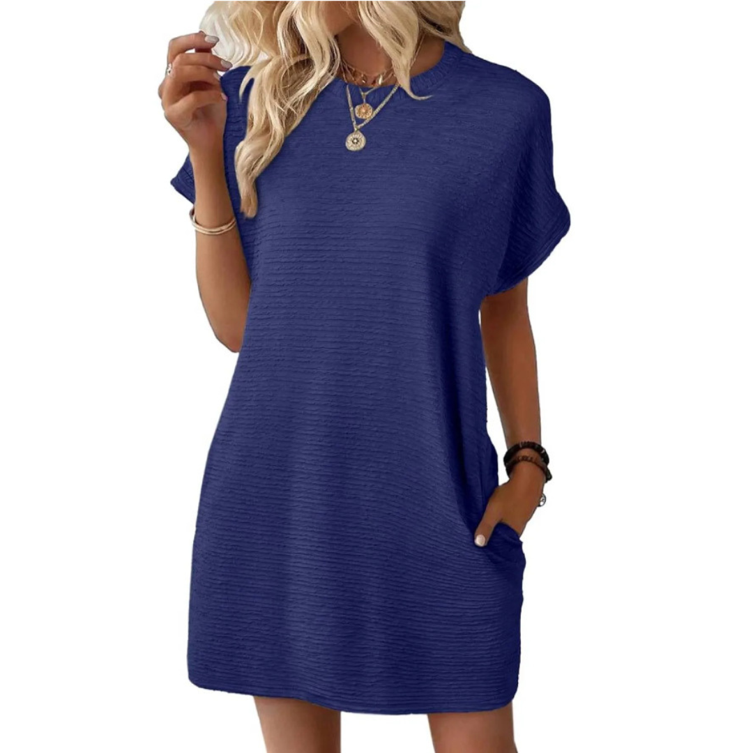 EVASHA™ – Abito estivo casual minimalista con scollo rotondo