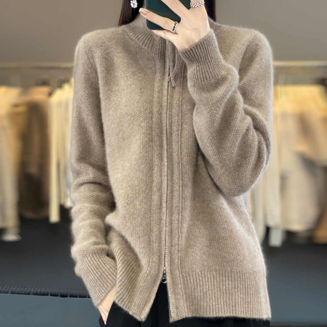 Giovana | Cardigan con zip in cashmere
