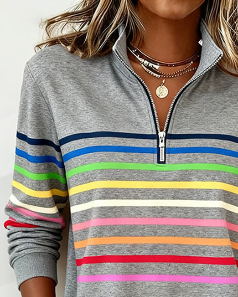 Marie | Maglione Casual a Righe Colorate