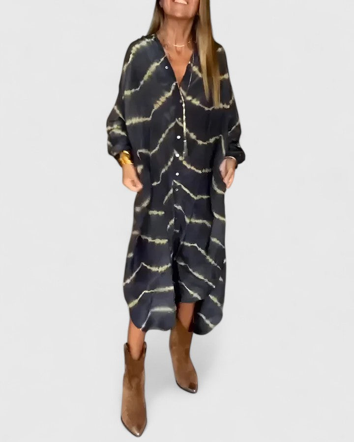 Amelie™ | Abito maxi a righe boho elegante