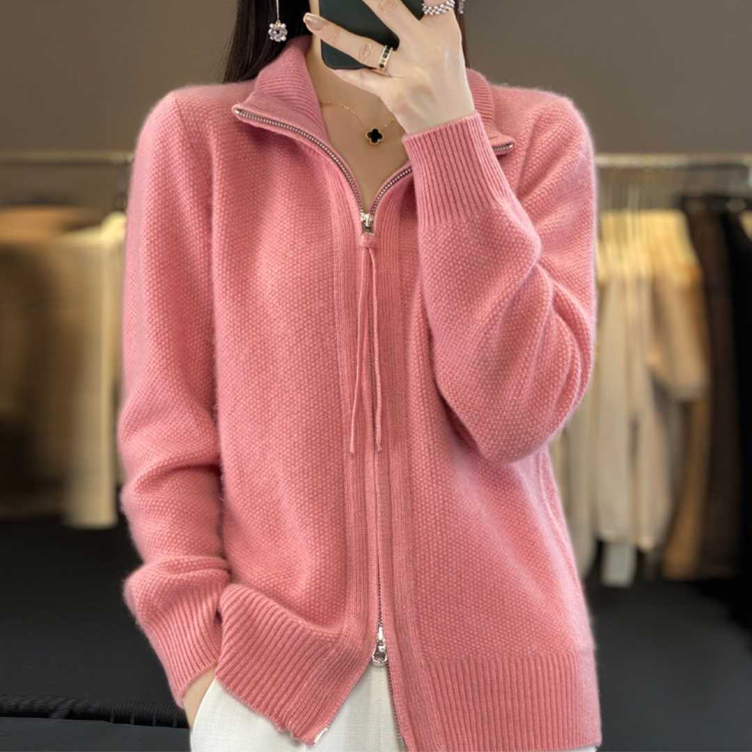 Giovana | Cardigan con zip in cashmere