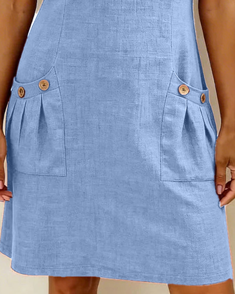 Lina™ | Vestito in Cotone e Lino dalla Linea Femminile