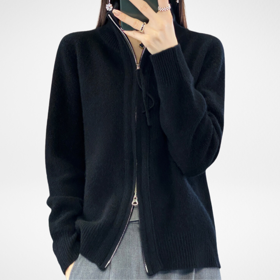 Giovana | Cardigan con zip in cashmere