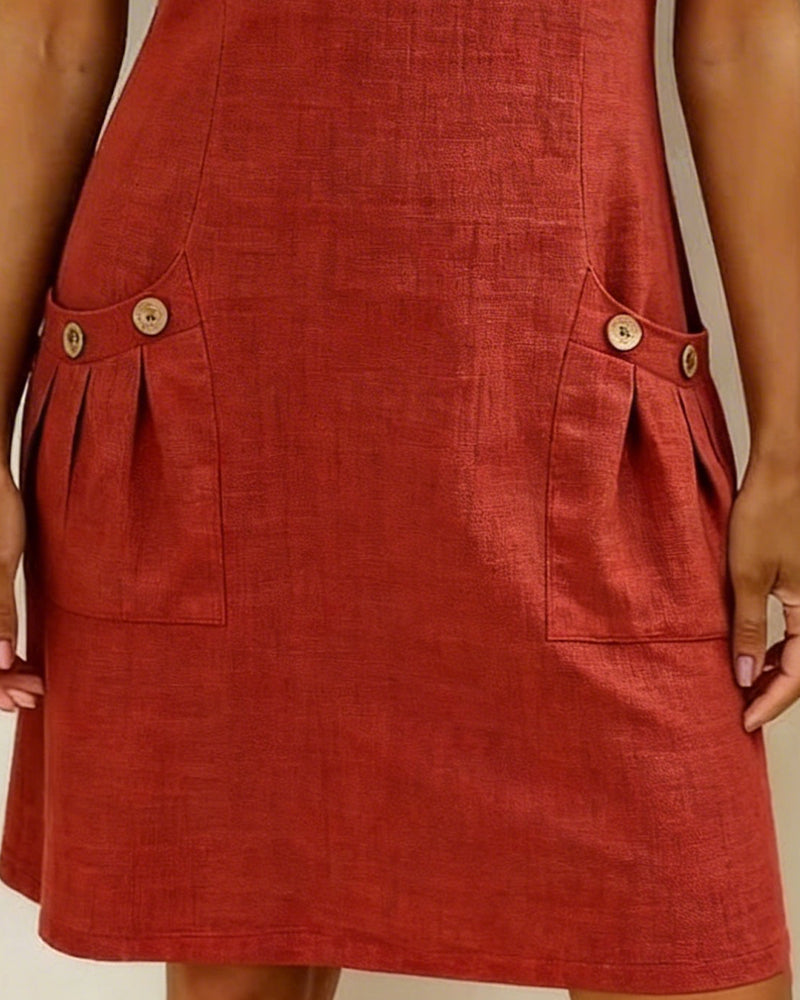 Lina™ | Vestito in Cotone e Lino dalla Linea Femminile
