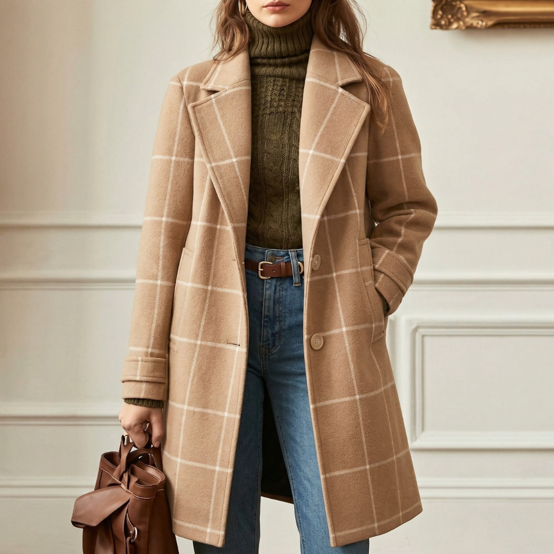 Maya - Cappotto da Donna in Tweed a Quadri Classico