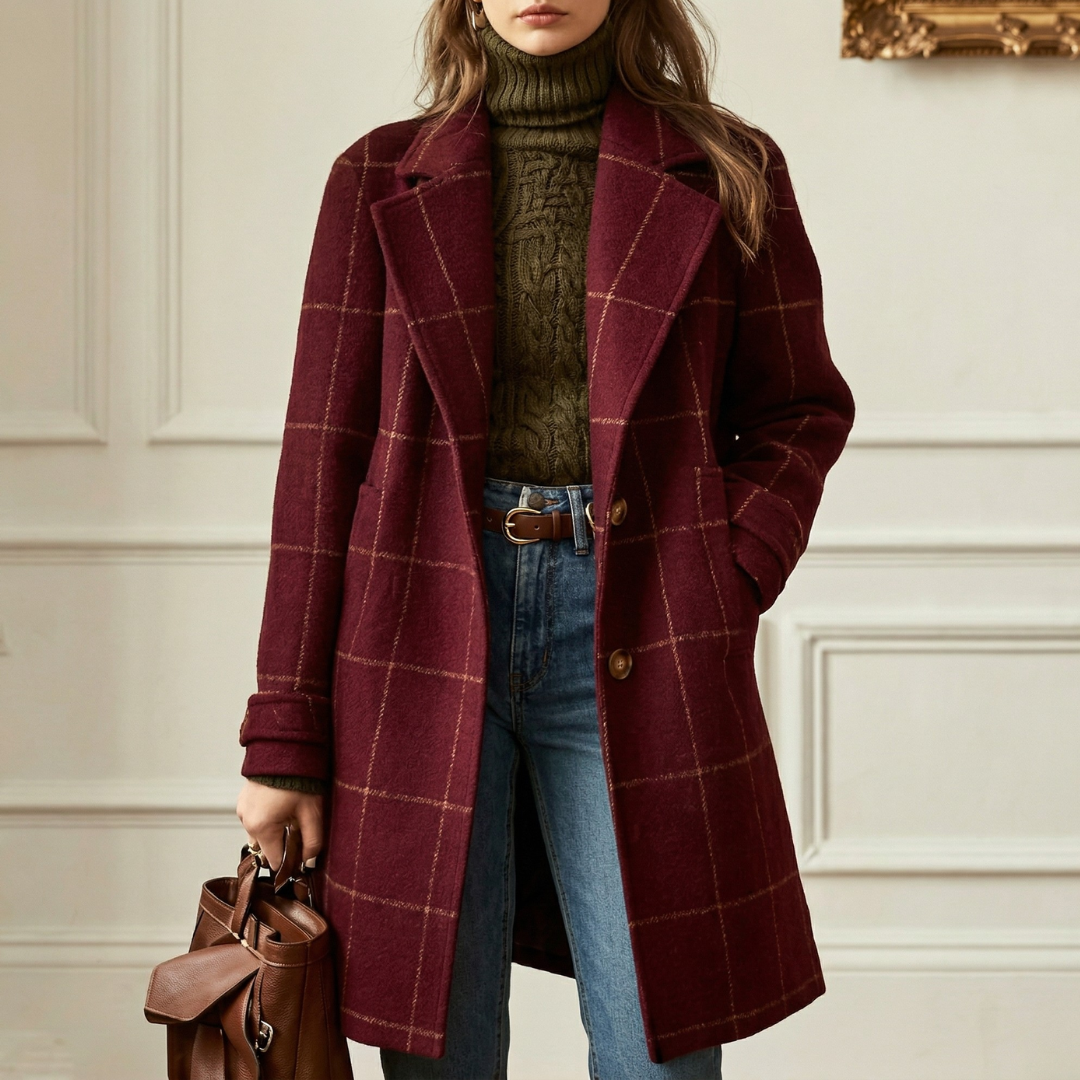 Maya - Cappotto da Donna in Tweed a Quadri Classico