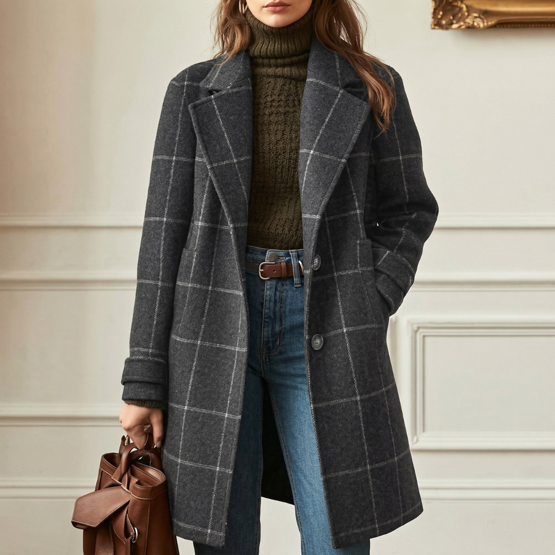 Maya - Cappotto da Donna in Tweed a Quadri Classico