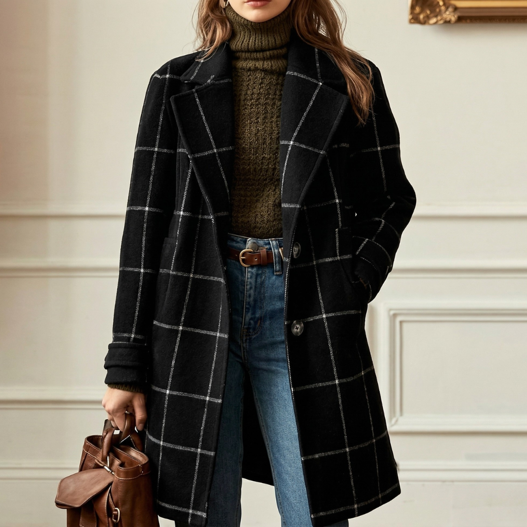 Maya - Cappotto da Donna in Tweed a Quadri Classico