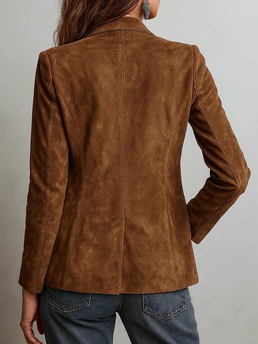 Rachele | Blazer effetto camoscio con bottoni