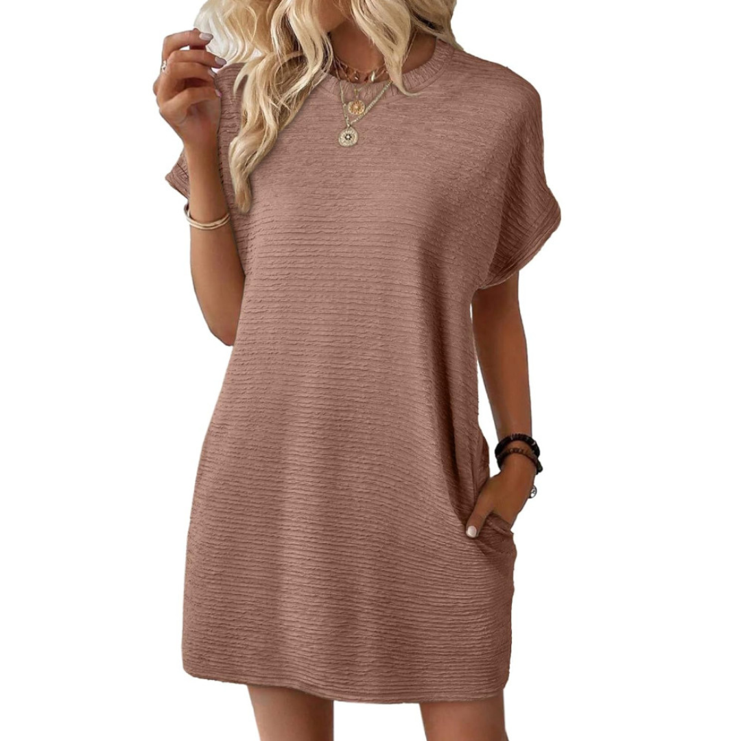 EVASHA™ – Abito estivo casual minimalista con scollo rotondo