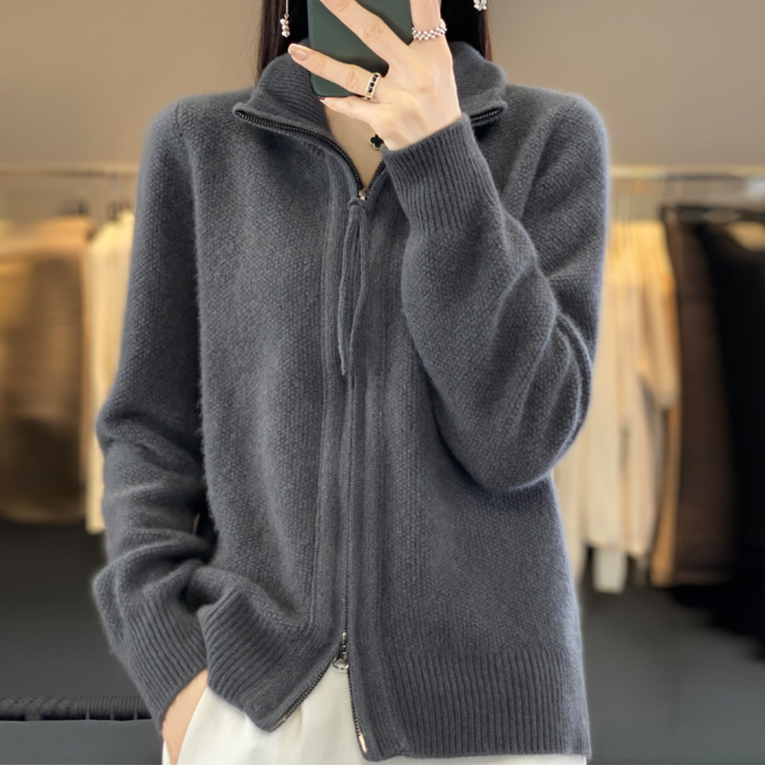 Giovana | Cardigan con zip in cashmere