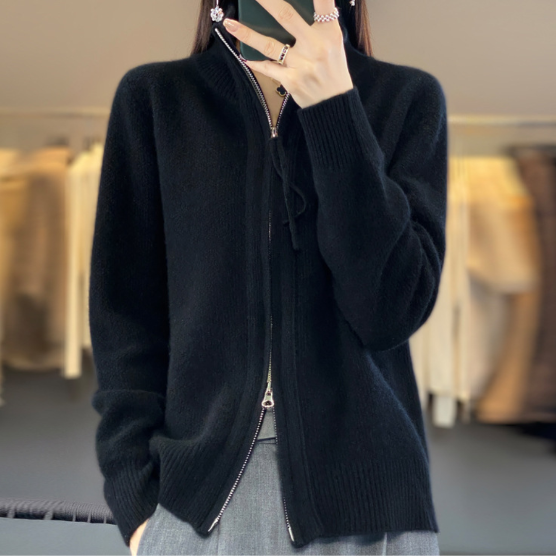 Giovana | Cardigan con zip in cashmere