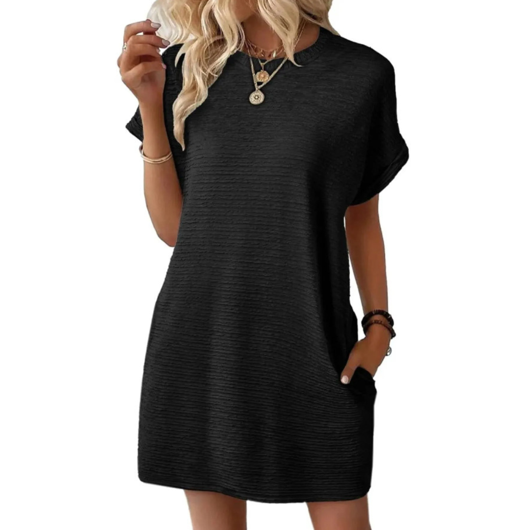 EVASHA™ – Abito estivo casual minimalista con scollo rotondo