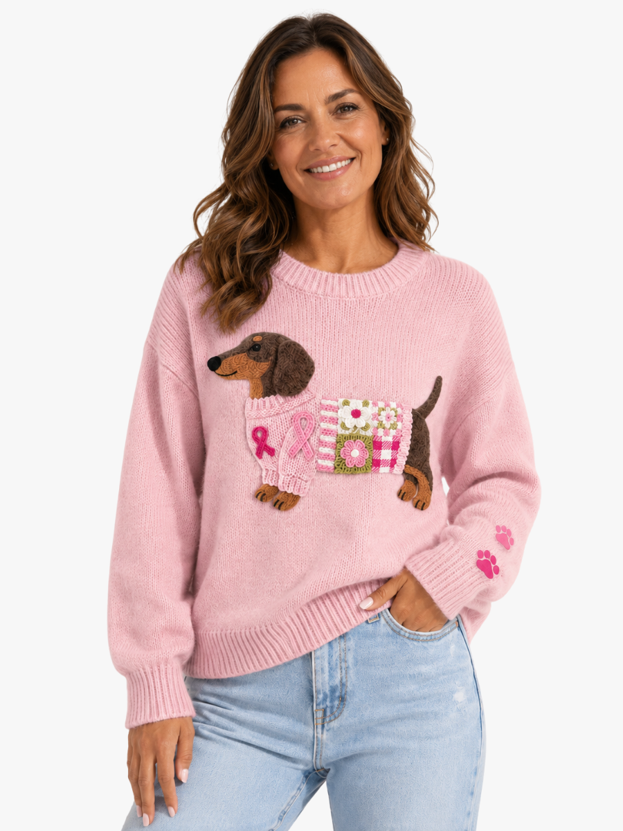 Agnese | Maglione in maglia con bassotto