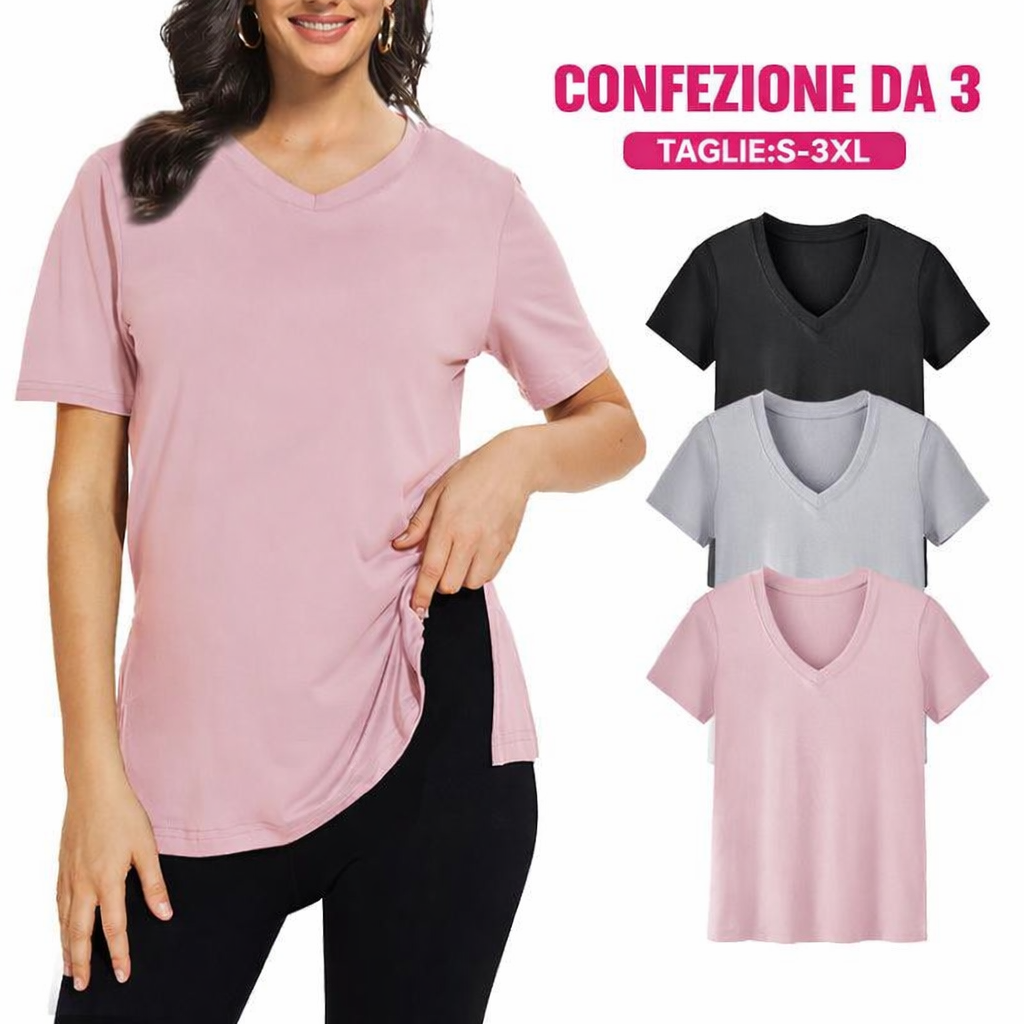 SELENA™ - T-Shirt Casual Vestibilità Morbida (Confezione da 3)